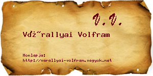 Várallyai Volfram névjegykártya